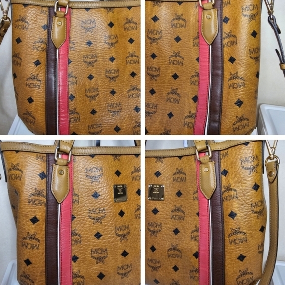 🔹️MCM🔹️ Cognac 2 way tote crossbody/ shoulder bag ✨️🤎 - Picture 8 of 11